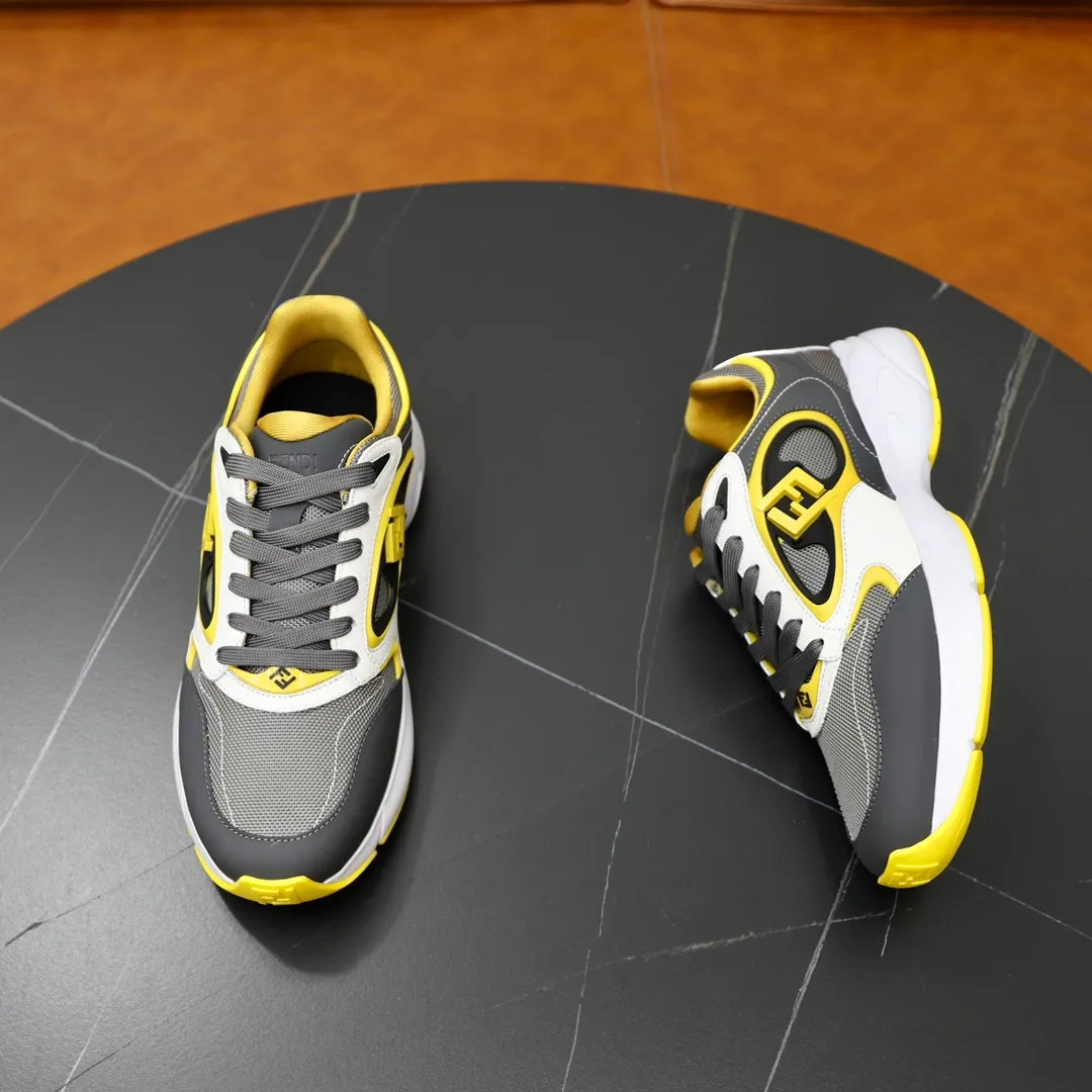 FENDI men's shoes 💰760💰 - High-end quality original items 🔍🔍🔍 casual sports shoes - Upper: 🔝 Napa calfskin, silk calfskin, brand canvas cloth, shoe body sewn with brand plastic totem - Lining: brand canvas - Outsole: ultra-light TPU foam rubber; two-color molded outsole -Ultra-high quality control and fine workmanship: outstanding (high-end, extravagance, grade) -Size: 39-44 (38, 45, can be customized)